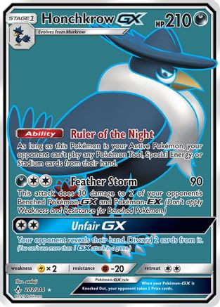 Honchkrow GX (Full Art) 202/214 - SM  Unbroken Bonds Holofoil