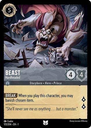 Beast - Hardheaded (172/204) - Disney Lorcana card