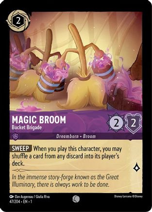 Magic Broom - Bucket Brigade (47/204) Cold Foil - Disney Lorcana card