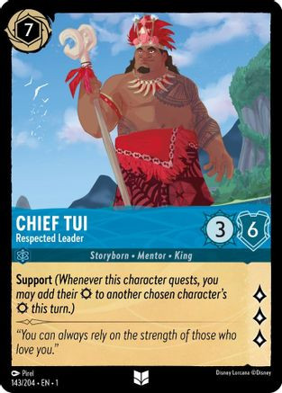 Chief Tui - Respected Leader (143/204) - Disney Lorcana card
