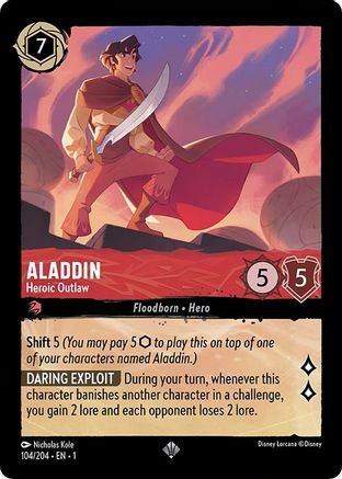 Aladdin - Heroic Outlaw (104/204) - Disney Lorcana card