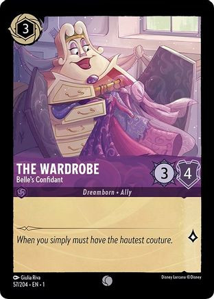 The Wardrobe - Belle's Confidant (57/204) - Disney Lorcana card