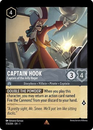 Captain Hook - Captain of the Jolly Roger (173/204) - Disney Lorcana card