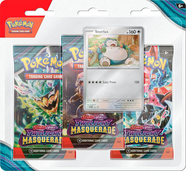 Twilight Masquerade 3-pack Blister Snorlax - Pokémon TCG