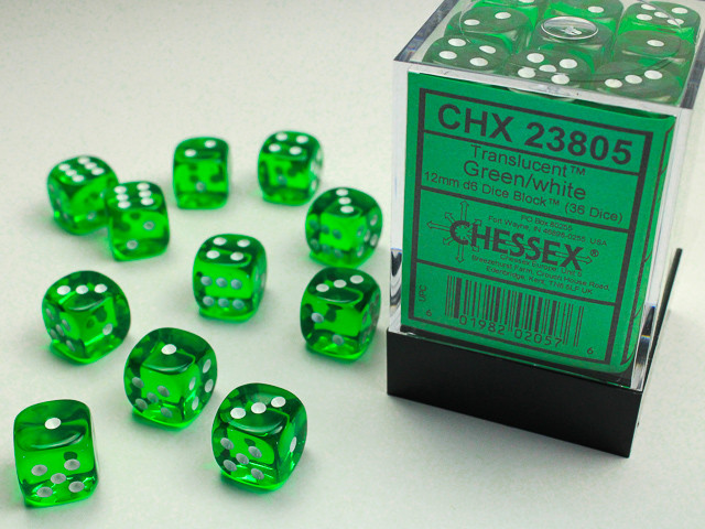 Chessex: 12mm d6 Dice Block (36 Dice) (Random Color)