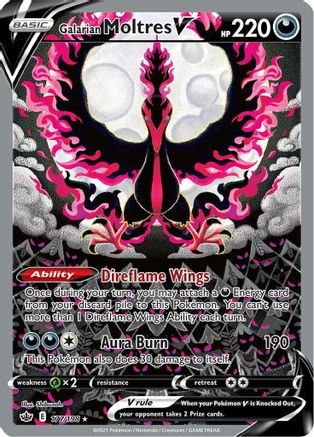 Galarian Moltres V (Alternate Full Art) 177/198 - SWSH06 Chilling