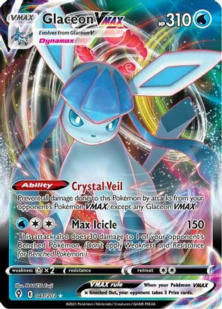 Glaceon VMAX 41/203 - SWSH07 Evolving Skies Holofoil - Forge and