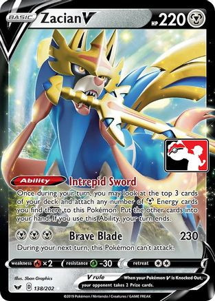 Zacian V 138 - Prize Pack Series Cards Holofoil - Forge and Fire