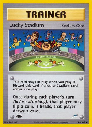 Lucky Stadium 100/105 - Neo Destiny 1st Edition - Forge and Fire
