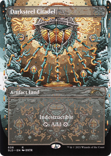 【Foil】ダークスティールの城塞/Darksteel Citadel Darksteel Citadel (Borderless) [SLD-0608] - Forge and Fire Gaming