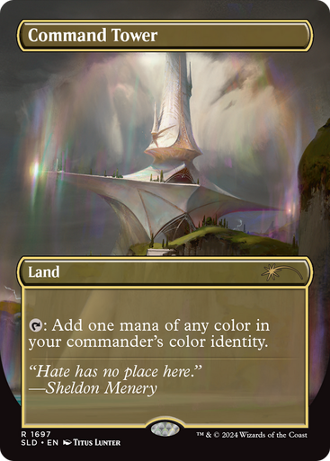Command Tower (Borderless)(Foil) [SLD-1697F] - Forge and Fire Gaming