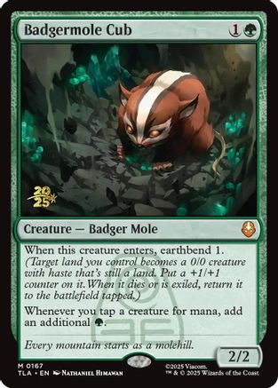 Badgermole Cub クリーチャーカード MTG 英語 Foil Badgermole Cub (Foil) [PRE-0167F] - Forge and Fire Gaming