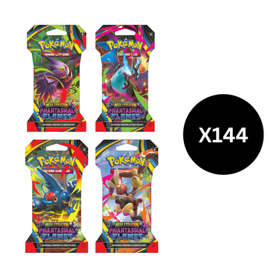 buy pokemon phantasmal flames booster box case canada ME02 [x144] Sleeved X 25 Searing blue flames rip across a dark battlefield as Mega Charizard X ex soars up and looks down upon its opponents Phantasmal Flames - Sleeved Booster