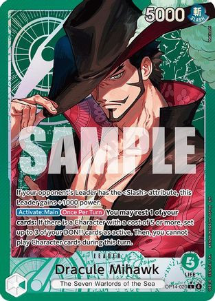 Dracule Mihawk - OP14-020 (Alternate Art) (OP14-020) - The Azure