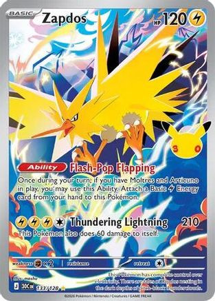 Zapdos - 133/128 133 - ME 30th Celebration Holofoil - Forge and