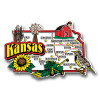 Kansas Jumbo State Magnet , Collectible Souvenirs Made in the USA