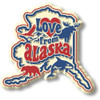 "Love from Alaska" Vintage State Magnet , Collectible Souvenirs Made in the USA