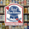 Pabst Blue Ribbon Beer Logo Magnet by Classic Magnets, Collectible Gifts Made in the USA, 2.4" x 2.9"