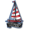 Sailboat Banner Imprint Magnet, Collectible 3D-Molded Rubber Souvenir, Made in the USA