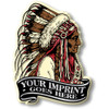 Indian Chief Banner Imprint Magnet, Collectible 3D-Molded Rubber Souvenir, Made in the USA