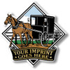 Amish Buggy Diamond Imprint Magnet, Collectible 3D-Molded Rubber Souvenir, Made in the USA