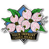 Dogwood Flower Diamond Imprint Magnet, Collectible 3D-Molded Rubber Souvenir, Made in the USA