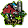 Farm Scene Diamond Imprint Magnet, Collectible 3D-Molded Rubber Souvenir, Made in the USA