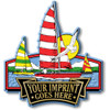 Sailboat Signature Imprint Magnet, Collectible 3D-Molded Rubber Souvenir, Made in the USA