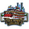 Riverboat Signature Imprint Magnet, Collectible 3D-Molded Rubber Souvenir, Made in the USA