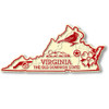 Virginia Small State Magnet, Collectible Souvenirs Made in the USA