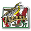 Wyoming State Bird and Flower Map Magnet , Collectible Souvenirs Made in the USA