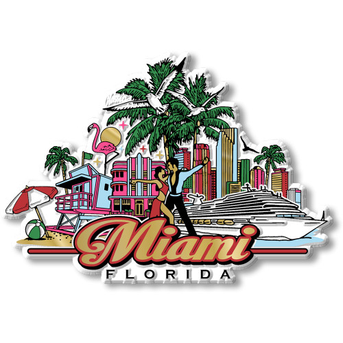 Miami, Florida City Magnet , Collectible Souvenir Made in the USA