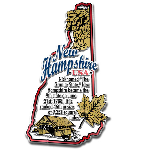 New Hampshire Information State Magnet, Collectible Souvenir Made in the USA