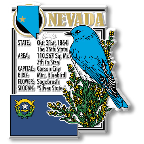 Nevada State Montage Magnet, Collectible Souvenirs Made in the USA