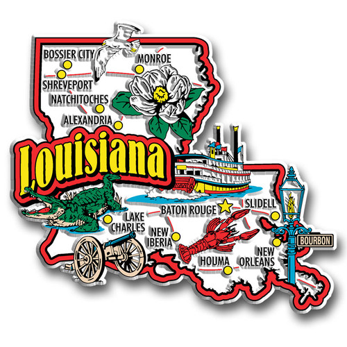 Louisiana Jumbo State Magnet , Collectible Souvenirs Made in the USA