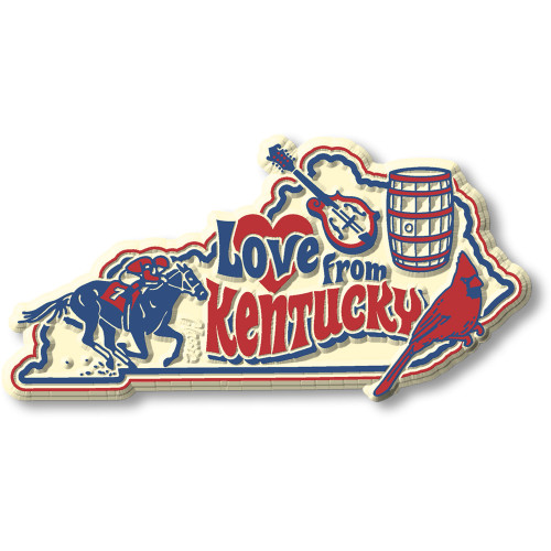 "Love from Kentucky" Vintage State Magnet , Collectible Souvenirs Made in the USA