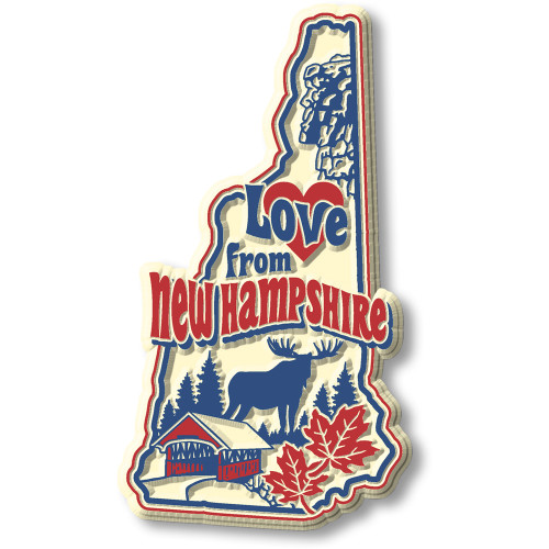 "Love from New Hampshire" Vintage State Magnet , Collectible Souvenirs Made in the USA