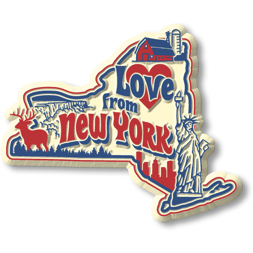 "Love from New York" Vintage State Magnet , Collectible Souvenirs Made in the USA