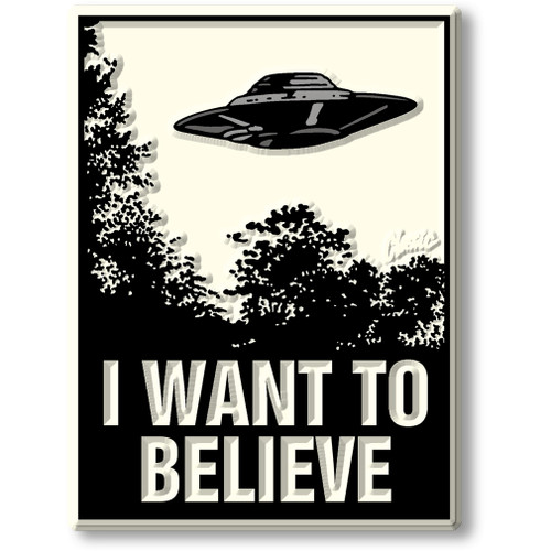 UFO "I Want to Believe" Poster Magnet by Classic Magnets, Novelty Series, Collectible Souvenirs Made in the USA