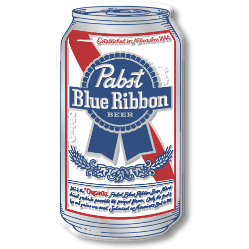 Pabst Blue Ribbon Beer Can Magnet by Classic Magnets, Collectible Gifts Made in the USA, 2.0" x 3.8"