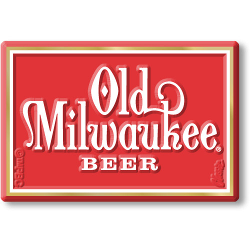 Old Milwaukee Beer Logo Magnet by Classic Magnets, Collectible Gifts Made in the USA, 3.0" x 2"
