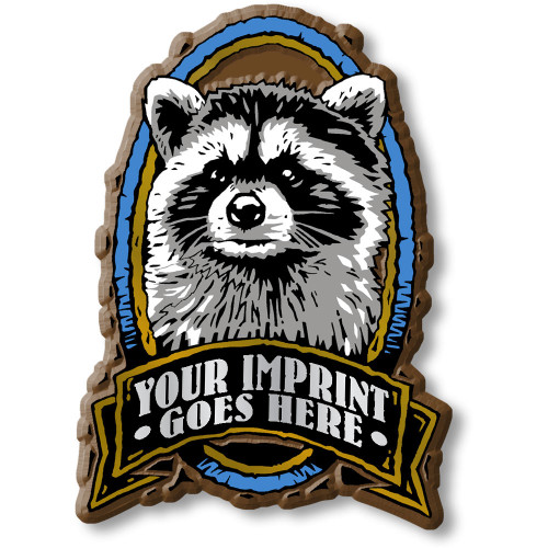 Raccoon Oval Imprint Magnet, Collectible 3D-Molded Rubber Souvenir, Made in the USA