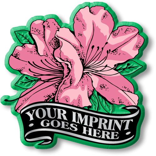 Azalea Flower Banner Imprint Magnet, Collectible 3D-Molded Rubber Souvenir, Made in the USA
