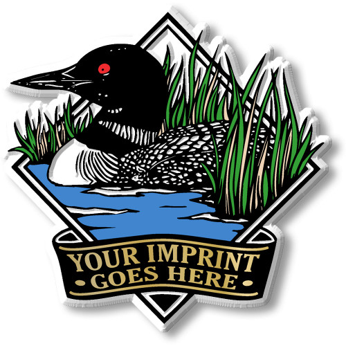 Loon Diamond Imprint Magnet, Collectible 3D-Molded Rubber Souvenir, Made in the USA