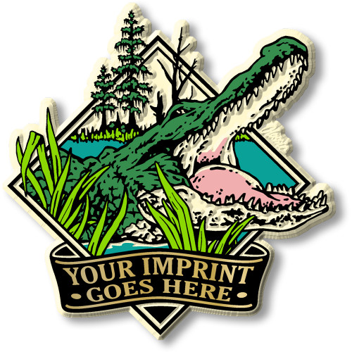 Alligator Diamond Imprint Magnet, Collectible 3D-Molded Rubber Souvenir, Made in the USA