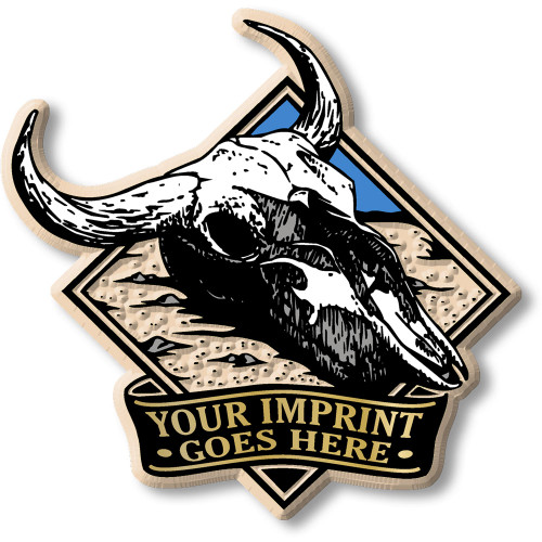 Cow Skull Diamond Imprint Magnet, Collectible 3D-Molded Rubber Souvenir, Made in the USA