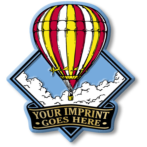 Hot Air Balloon Diamond Imprint Magnet, Collectible 3D-Molded Rubber Souvenir, Made in the USA