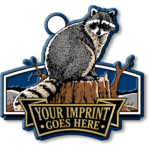 Raccoon Signature Imprint Magnet, Collectible 3D-Molded Rubber Souvenir, Made in the USA