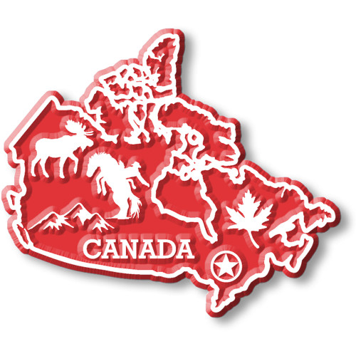Canada Map Magnet, Collectible Souvenir Made in the USA