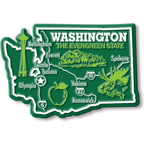 Washington Giant State Magnet, Collectible Souvenir Made in the USA